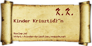 Kinder Krisztián névjegykártya